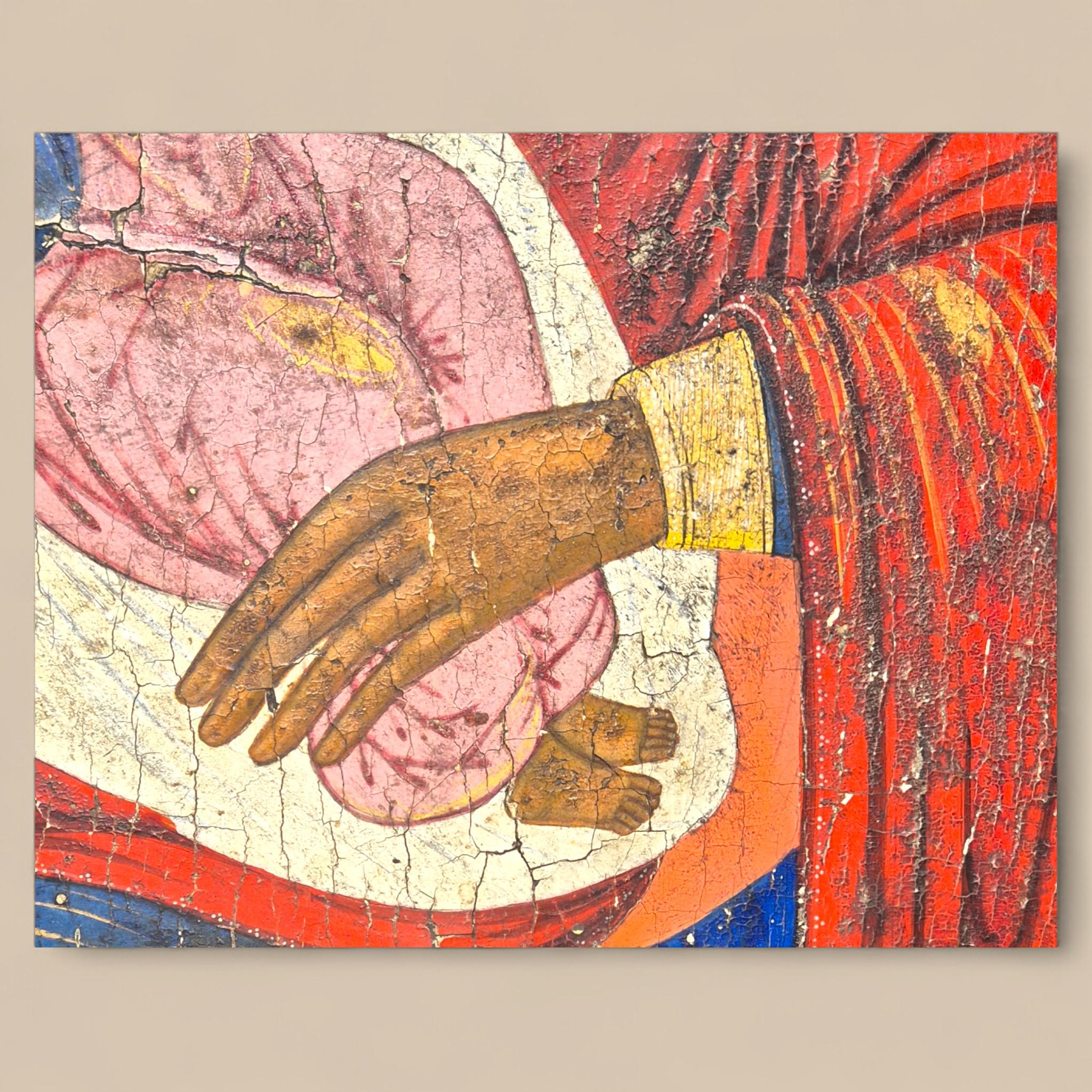 18th-Century Russian Icon Depicting the Virgin of Tenderness (Eleousa) im Angebot 4