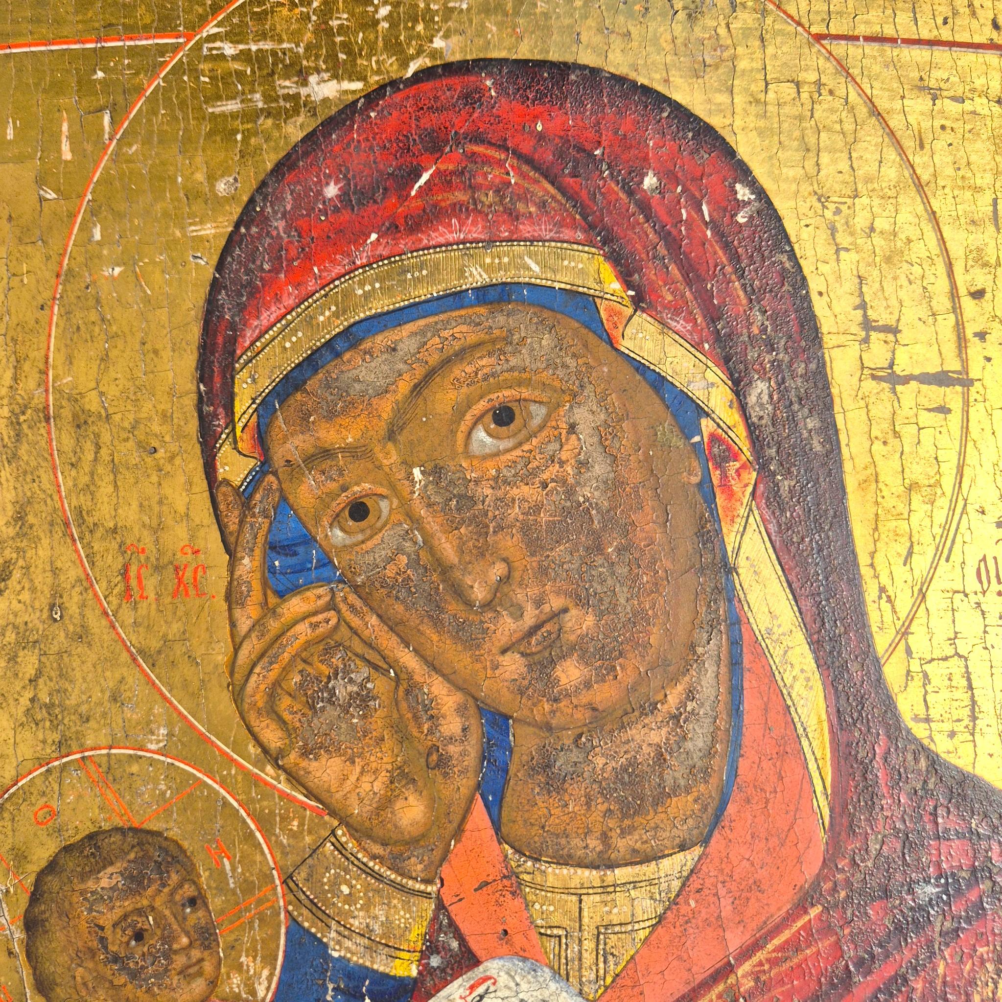 18th-Century Russian Icon Depicting the Virgin of Tenderness (Eleousa) (Louis XV.) im Angebot