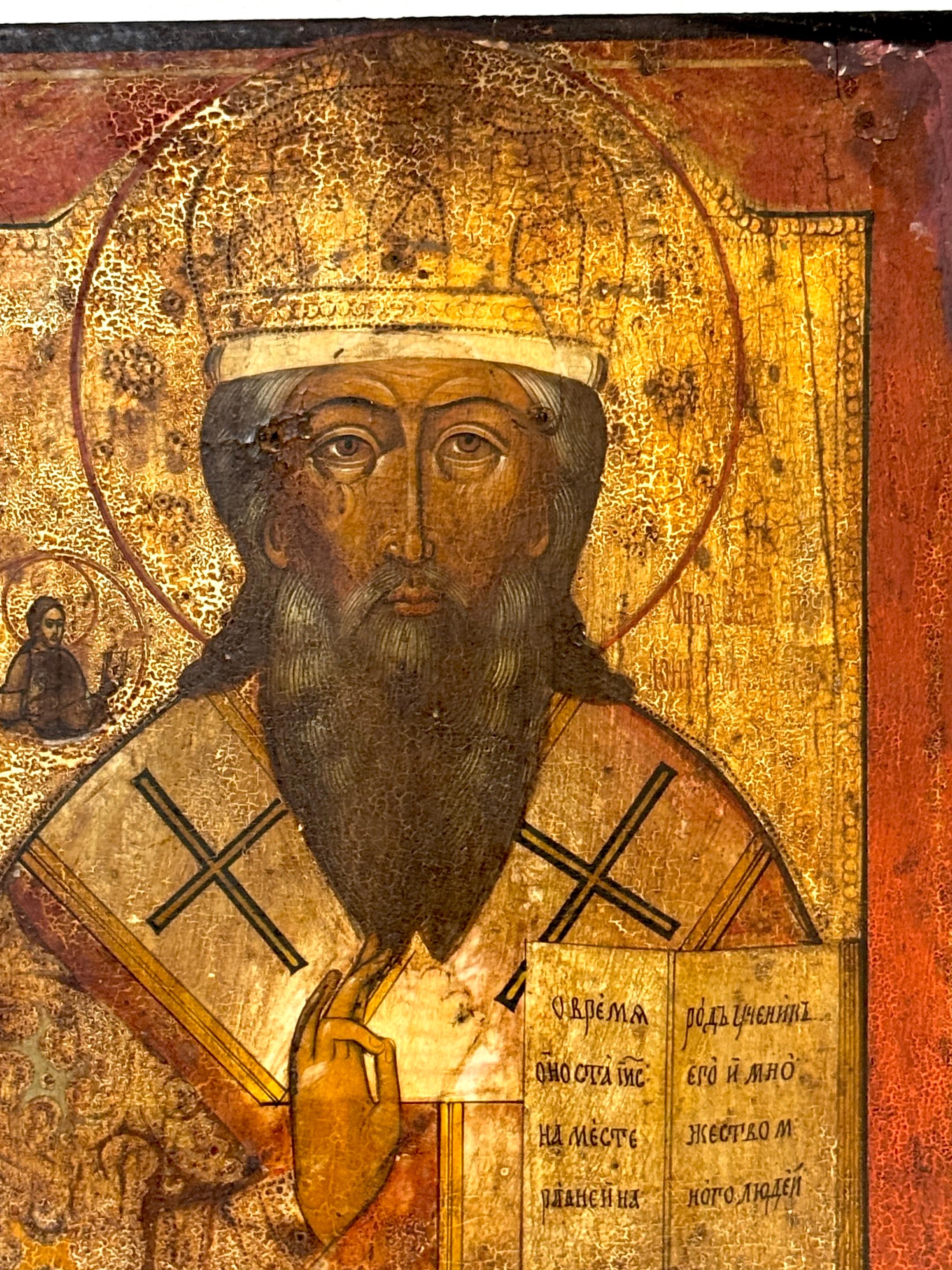 18th Century Russian Icon St. Nicholas the Wonderworker, Circa 1780 (Russisch) im Angebot