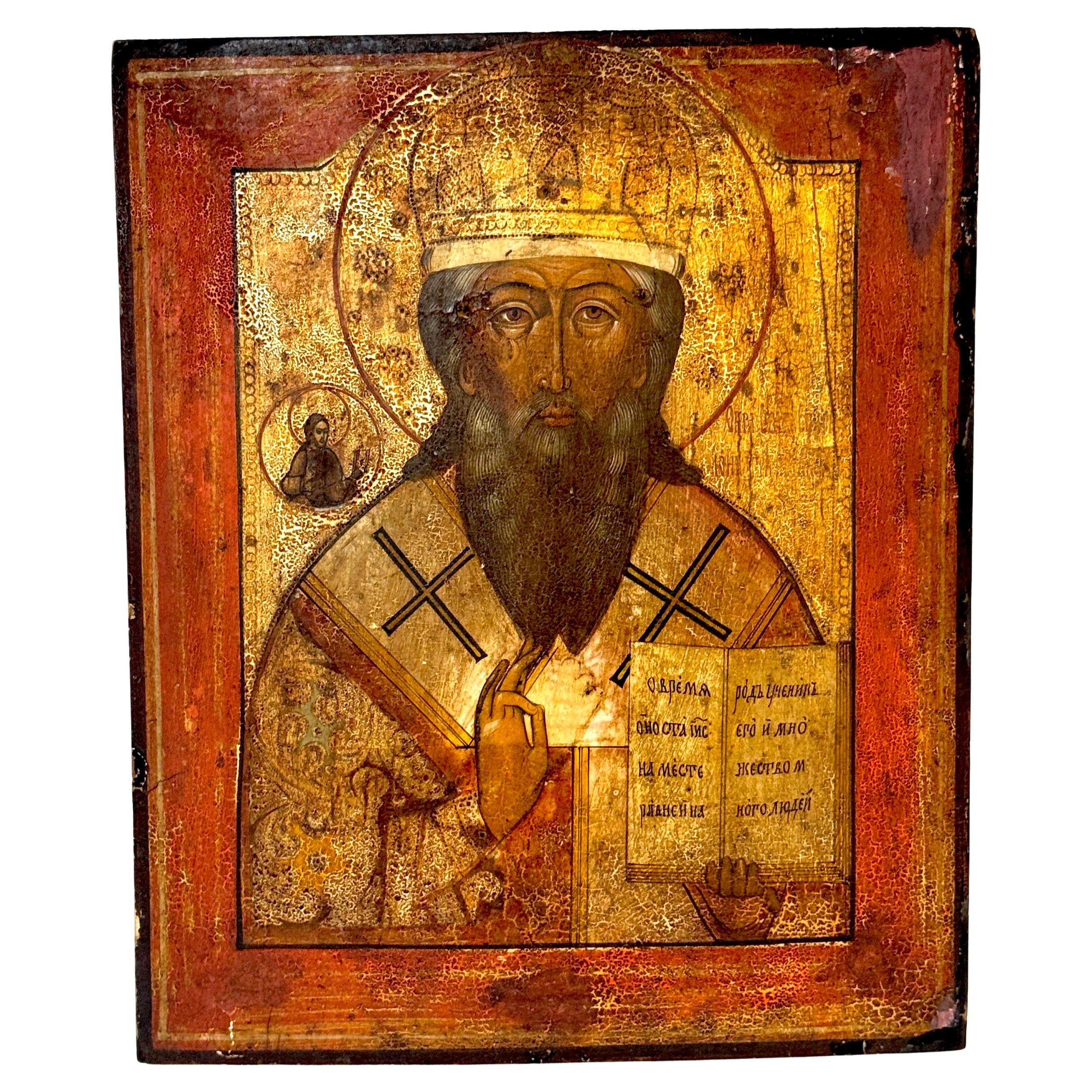 18th Century Russian Icon St. Nicholas the Wonderworker, Circa 1780