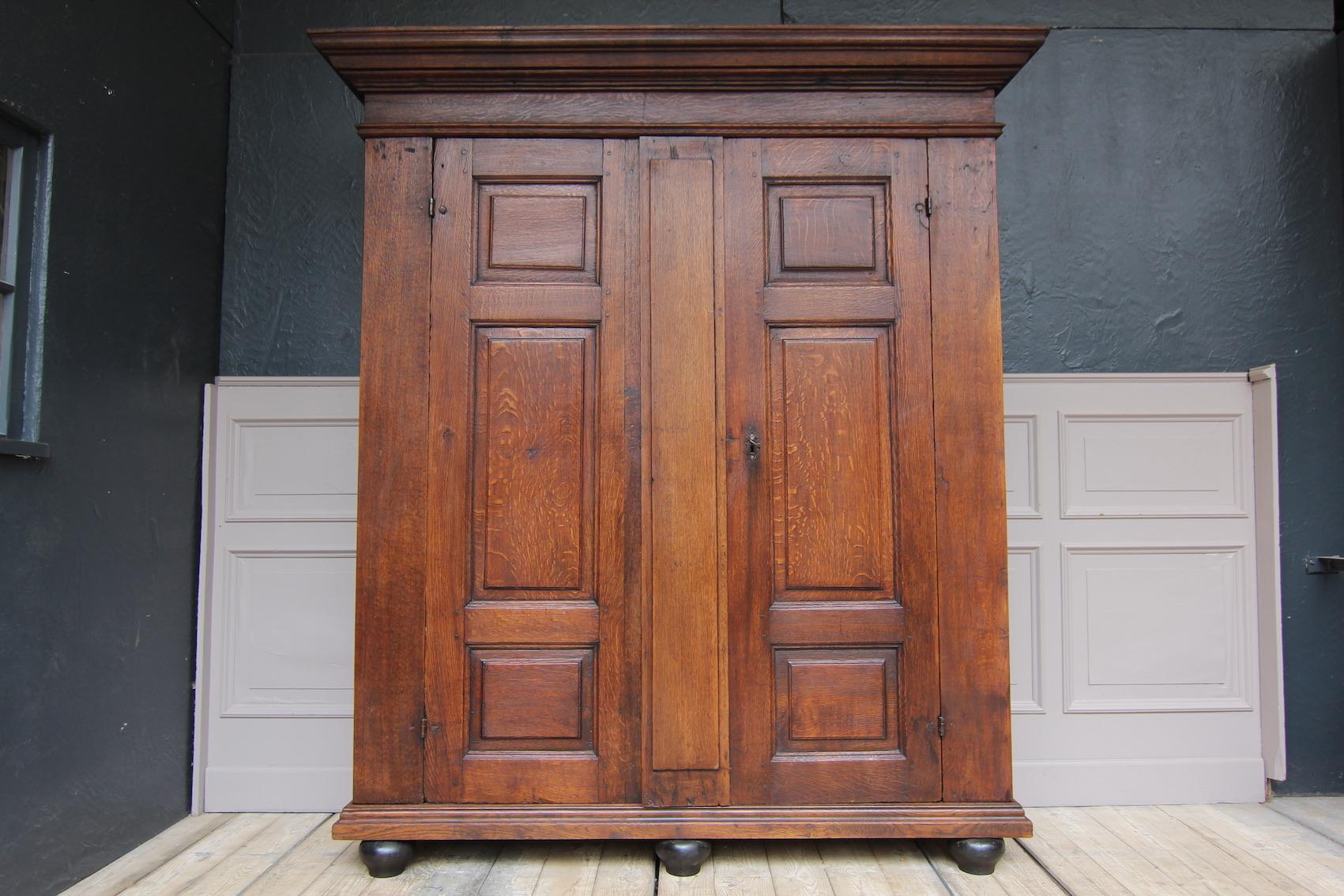 Baroque 18th Century Rustic Belgian Oak Cabinet or Cupboard