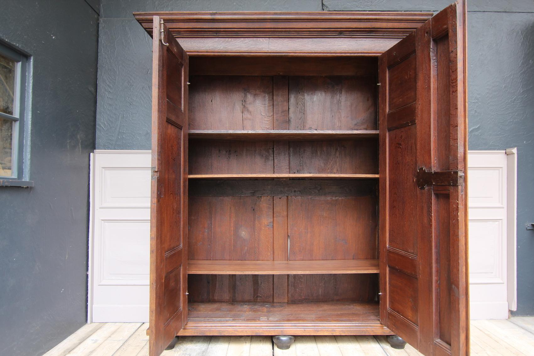 18th Century and Earlier 18th Century Rustic Belgian Oak Cabinet or Cupboard