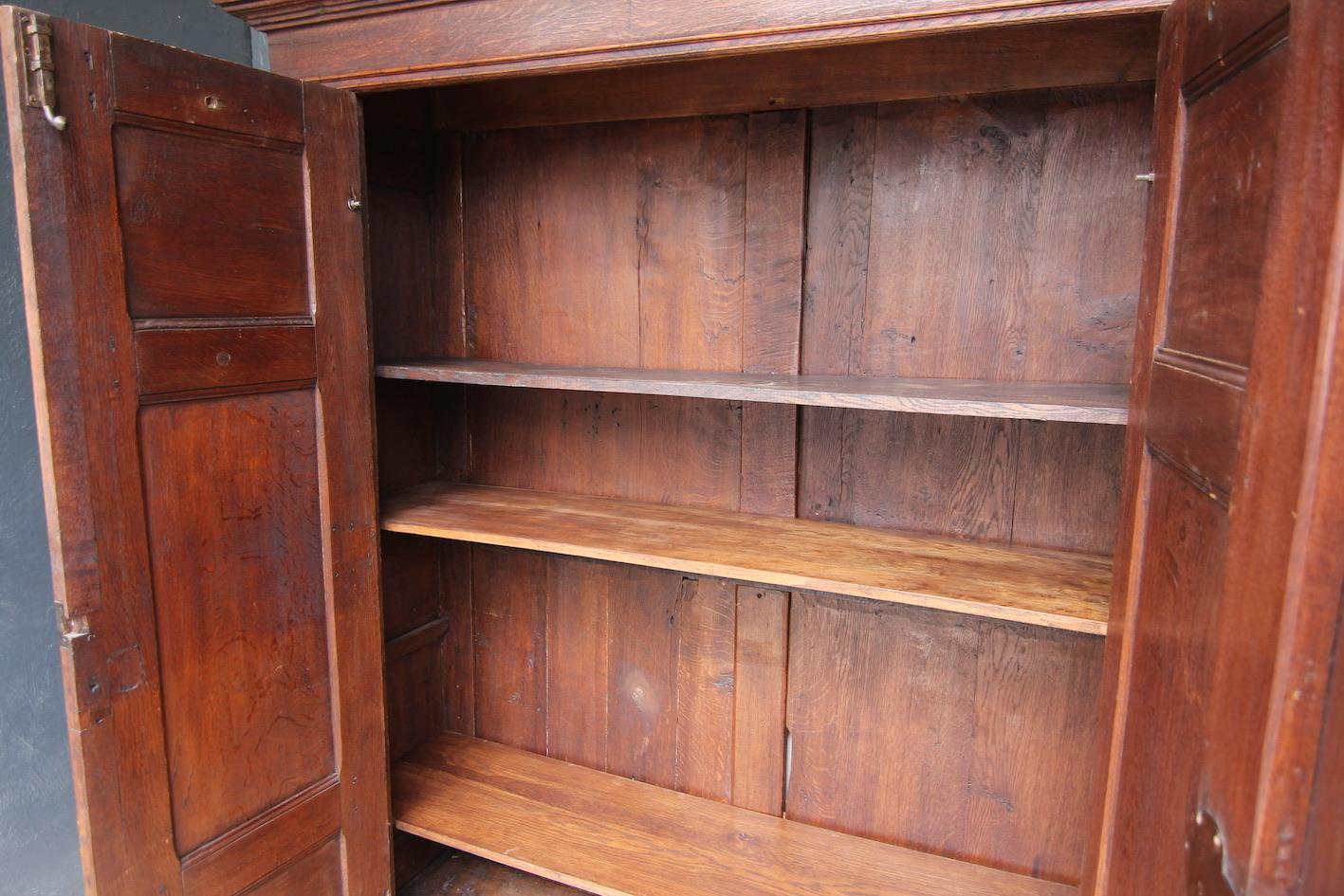18th Century Rustic Belgian Oak Cabinet or Cupboard 1