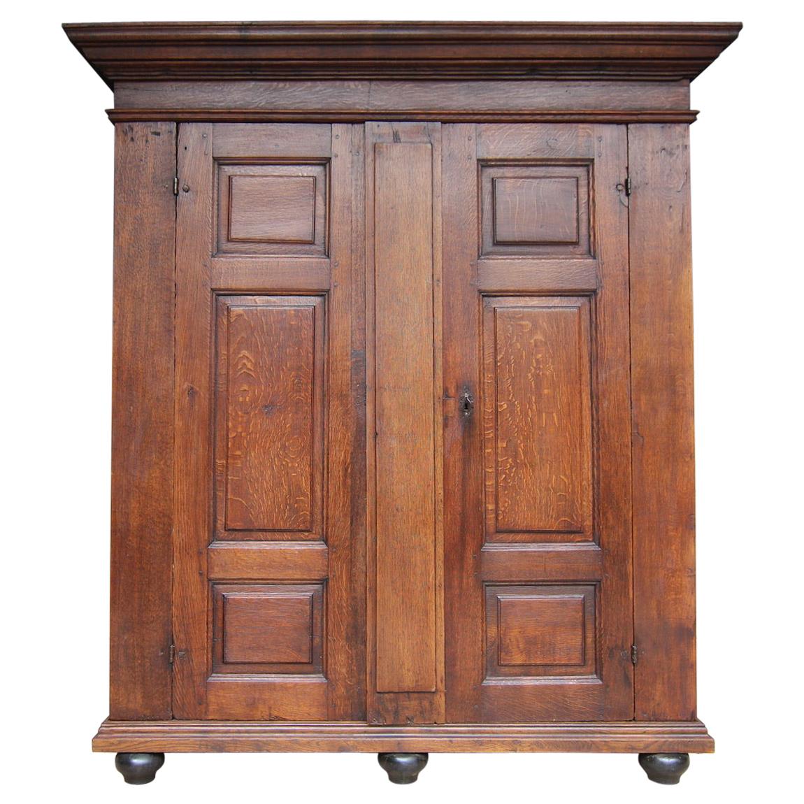 18th Century Rustic Belgian Oak Cabinet or Cupboard