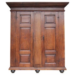 Antique 18th Century Rustic Belgian Oak Cabinet or Cupboard