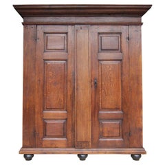 Antique 18th Century Rustic Belgian Oak Cabinet or Cupboard