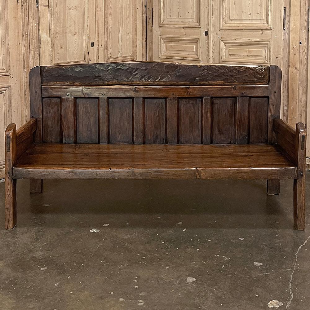 Hand-Crafted 18th Century Rustic Bench For Sale