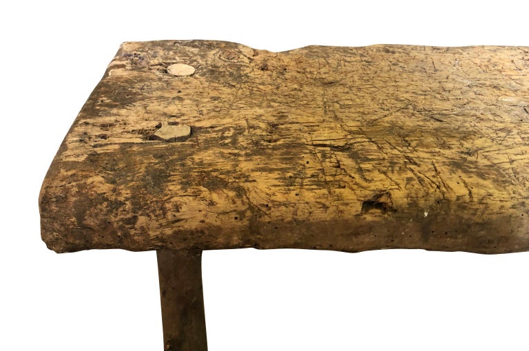18th Century Rustic Catalan Bench In Good Condition For Sale In Atlanta, GA