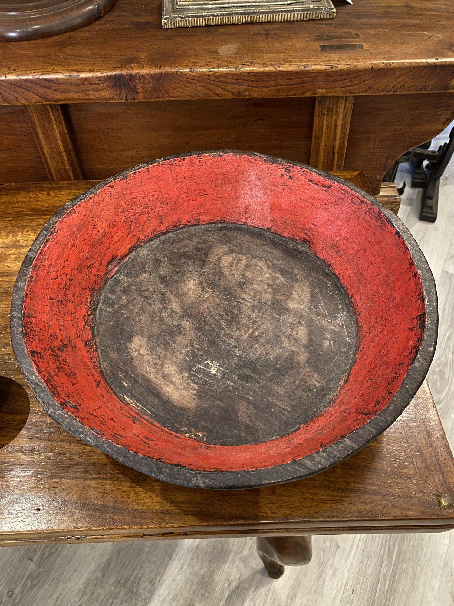 18th Century and Earlier 18th Century Rustic Chinese Wooden Bowl