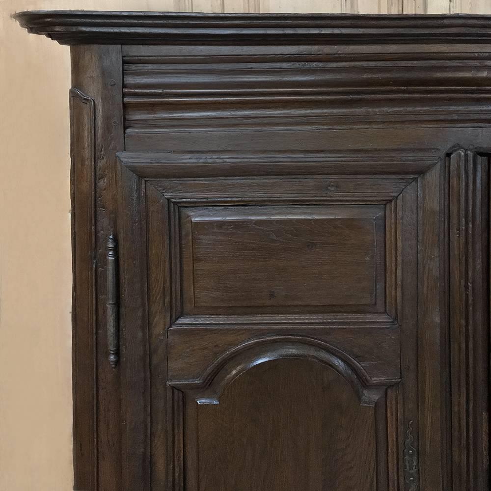 Hand-Crafted 18th Century Rustic Country French Oak Armoire