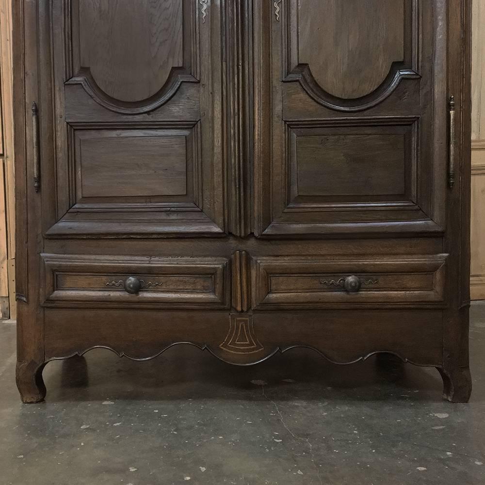 Mid-18th Century 18th Century Rustic Country French Oak Armoire