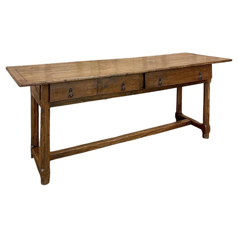 18th Century Rustic Country French Sofa Table Desk Grand Console