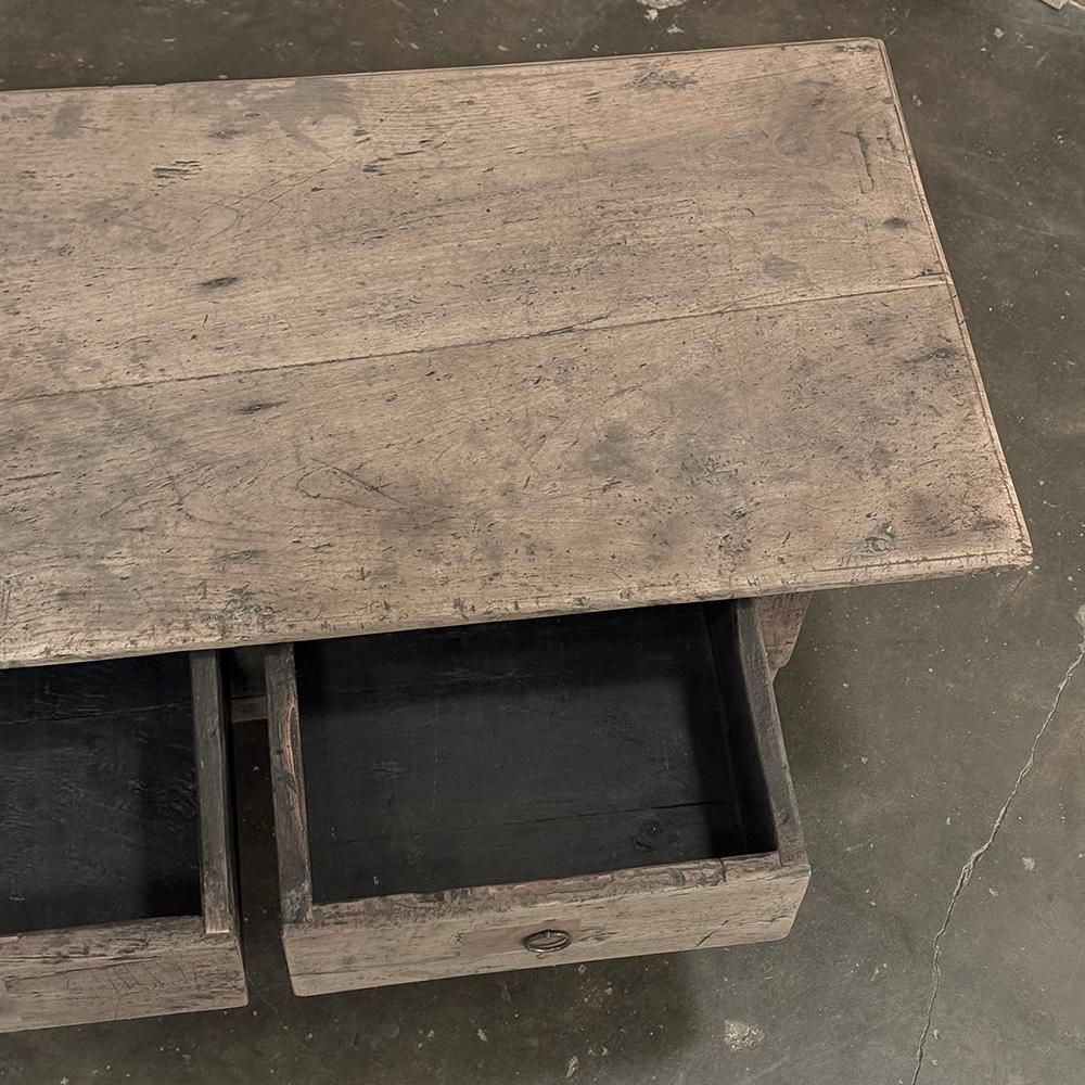 18th Century Rustic Country French Stripped Coffee Table For Sale 1