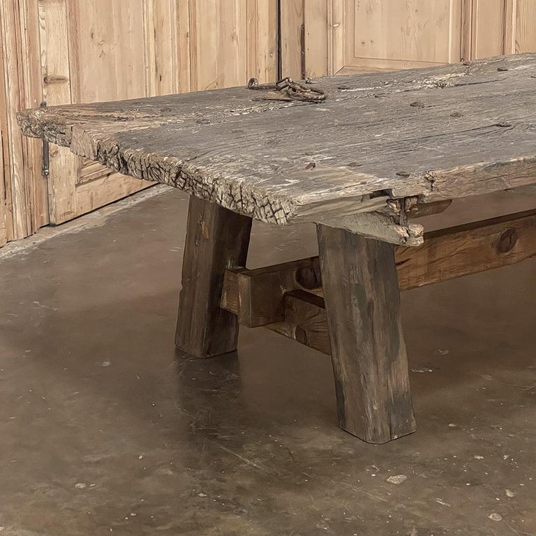 18th Century Rustic Door Repurposed as Coffee Table For Sale 9