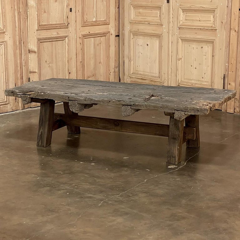 Hand-Crafted 18th Century Rustic Door Repurposed as Coffee Table For Sale