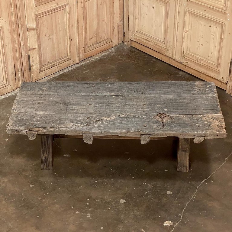 18th Century Rustic Door Repurposed as Coffee Table In Good Condition For Sale In Dallas, TX