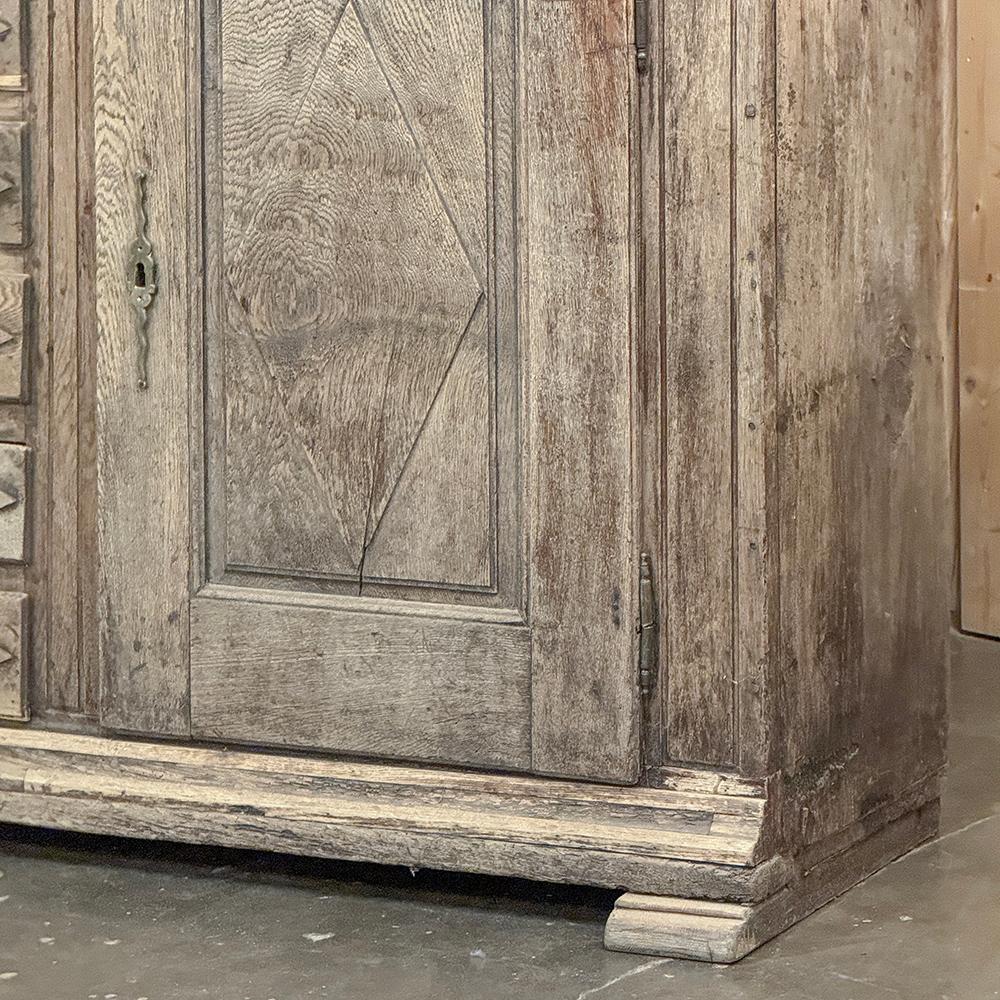 18th Century Rustic Dutch Buffet ~ Cabinet in Stripped Oak For Sale 5