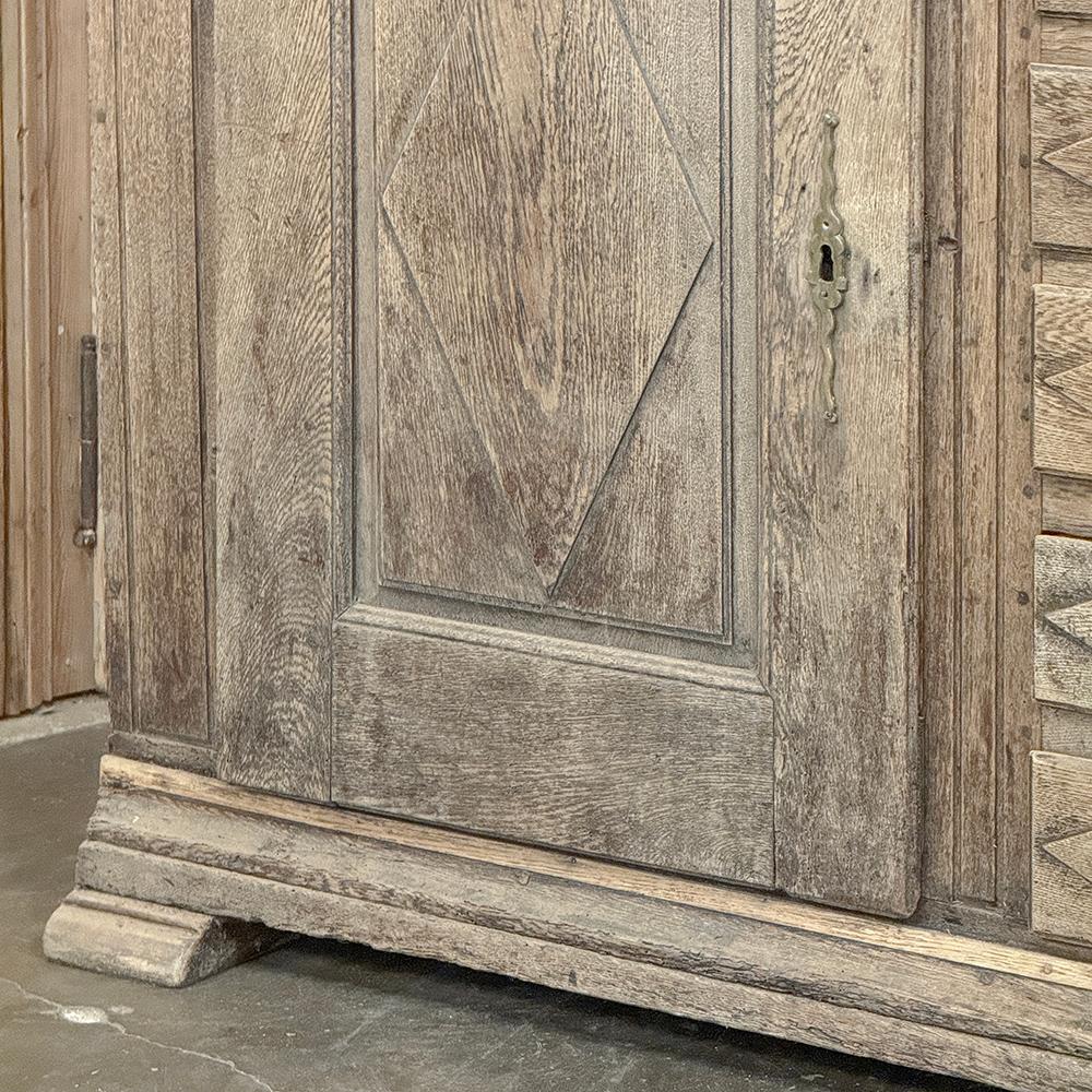 18th Century Rustic Dutch Buffet ~ Cabinet in Stripped Oak For Sale 8