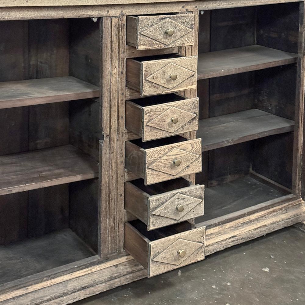 18th Century Rustic Dutch Buffet ~ Cabinet in Stripped Oak For Sale 11