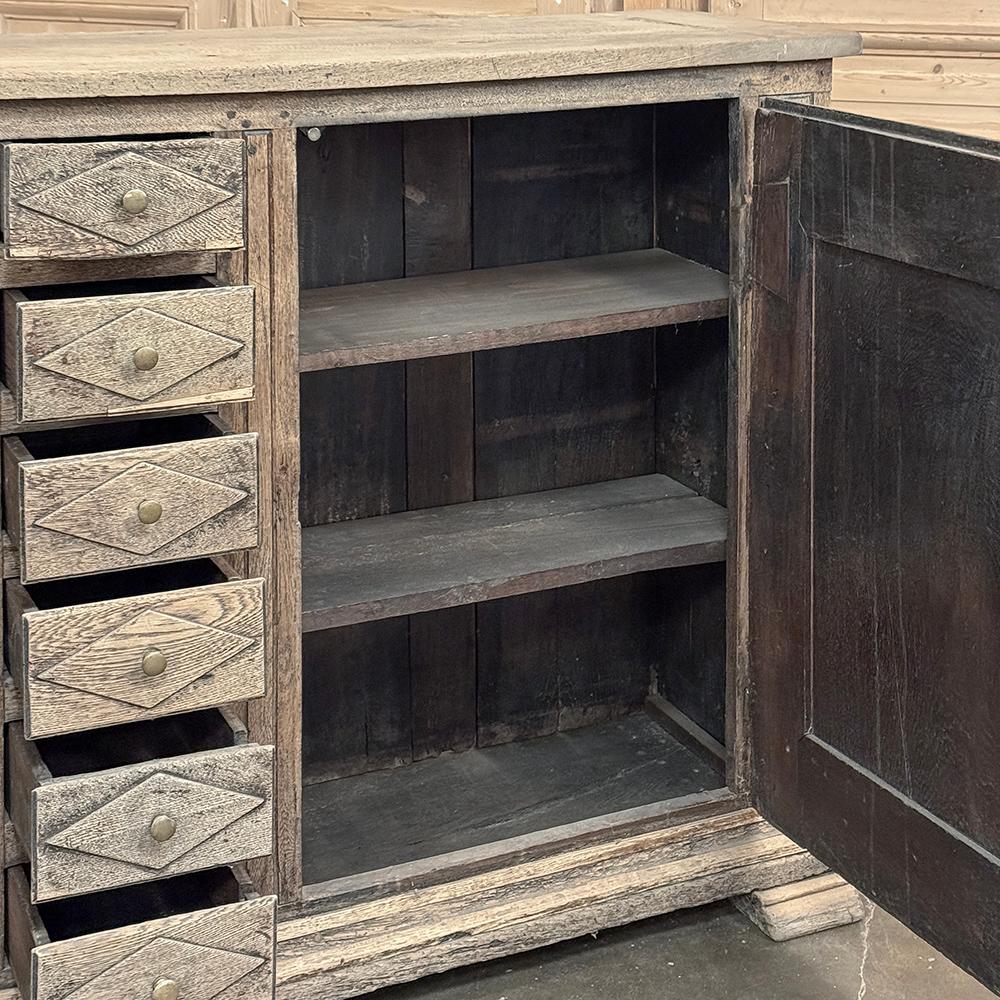 18th Century Rustic Dutch Buffet ~ Cabinet in Stripped Oak For Sale 12
