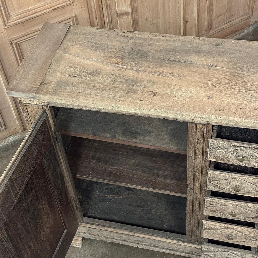 18th Century Rustic Dutch Buffet ~ Cabinet in Stripped Oak For Sale 13