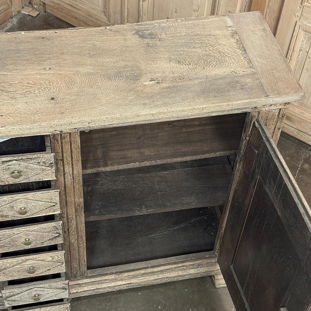 18th Century Rustic Dutch Buffet ~ Cabinet in Stripped Oak For Sale 14