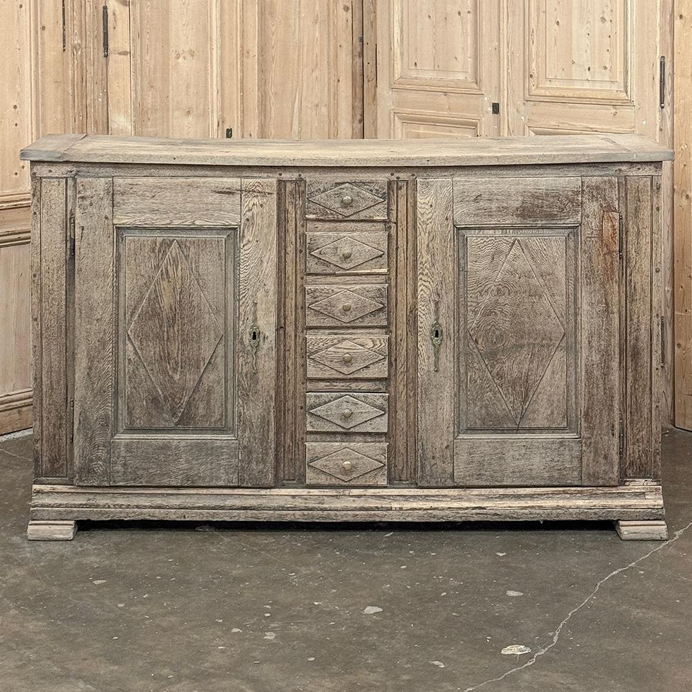 Late 18th Century 18th Century Rustic Dutch Buffet ~ Cabinet in Stripped Oak For Sale