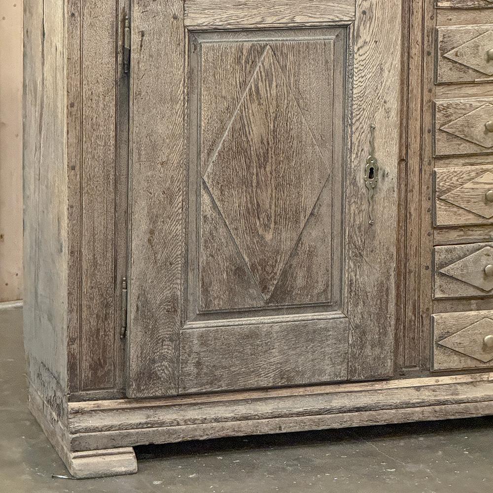 18th Century Rustic Dutch Buffet ~ Cabinet in Stripped Oak For Sale 2