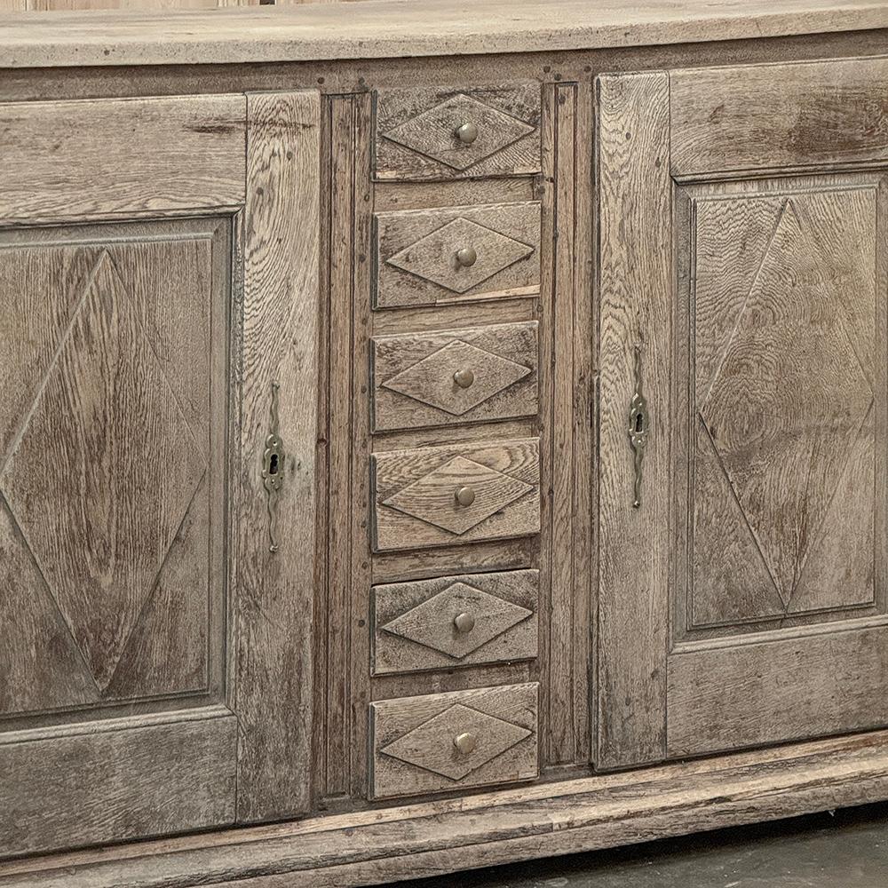 18th Century Rustic Dutch Buffet ~ Cabinet in Stripped Oak For Sale 3