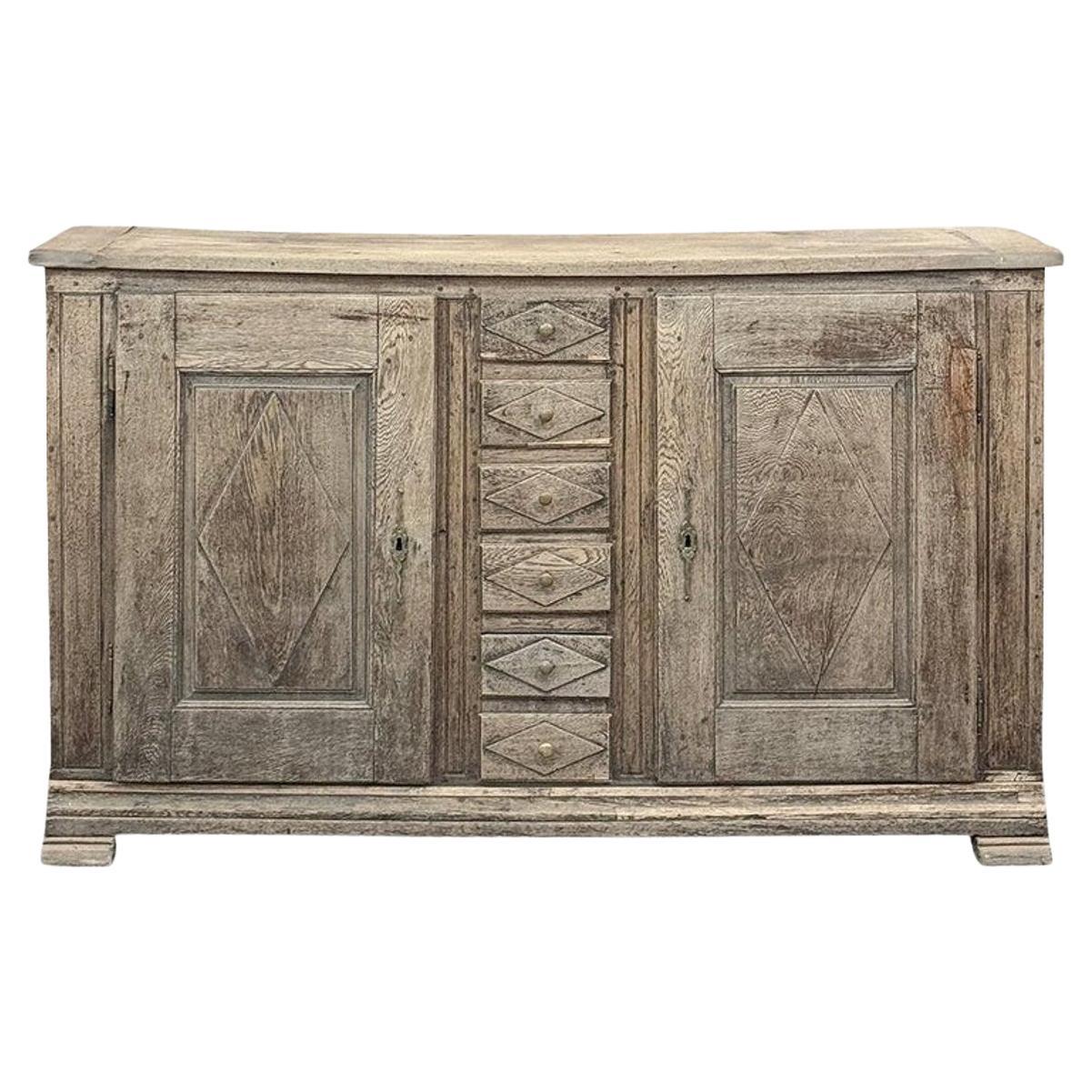 Buffet hollandais rustique du 18ème siècle ~ Cabinet en chêne rayé