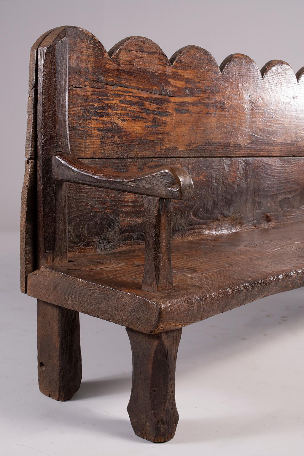 18th Century Rustic Dutch Chestnut Bench 7