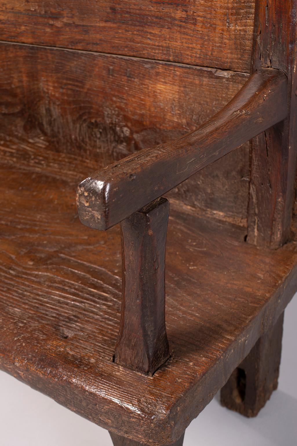 18th Century Rustic Dutch Chestnut Bench 3