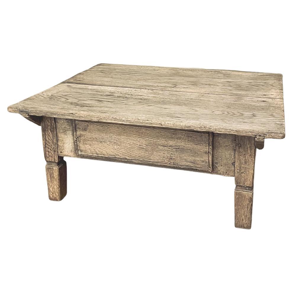 Table basse rustique hollandaise du 18e siècle en Oak Oak strié