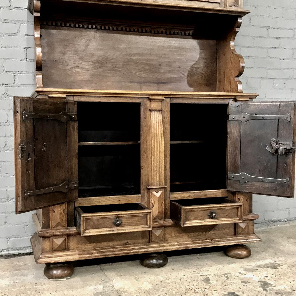 18th Century Rustic Dutch Stripped Oak Two-Tiered Buffet For Sale 5