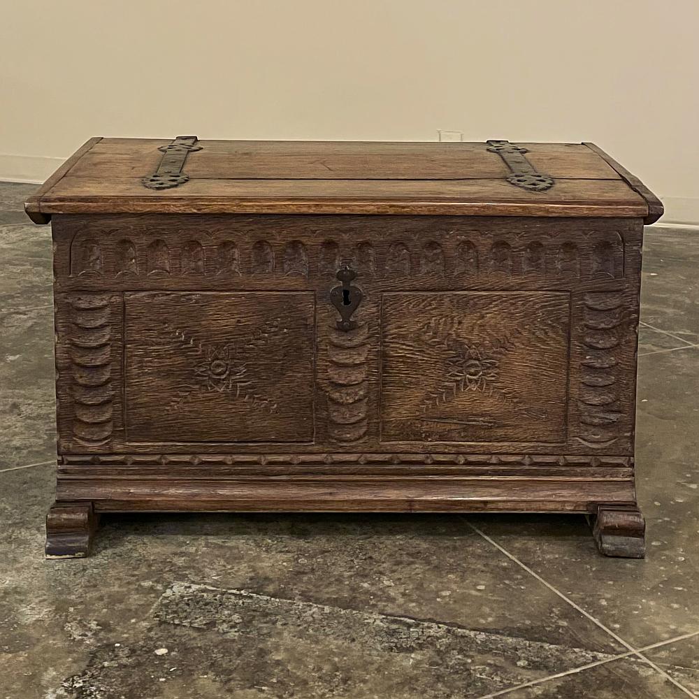Hand-Crafted 18th Century Rustic Dutch Trunk For Sale