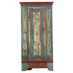 Armoire rustique d
art populaire peinte du 18e siècle
