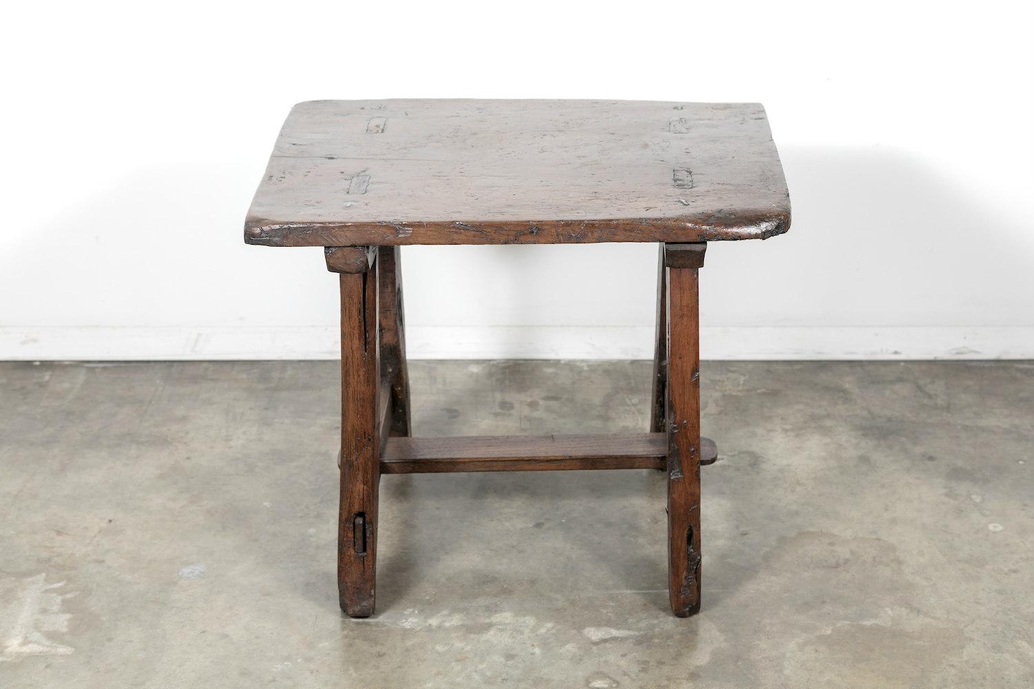 18th Century Rustic French Country Fruitwood Occasional or Side Table In Excellent Condition In Birmingham, AL