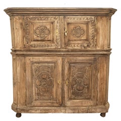 Antique 18th Century Rustic French Walnut Buffet Du Corps - Cabinet
