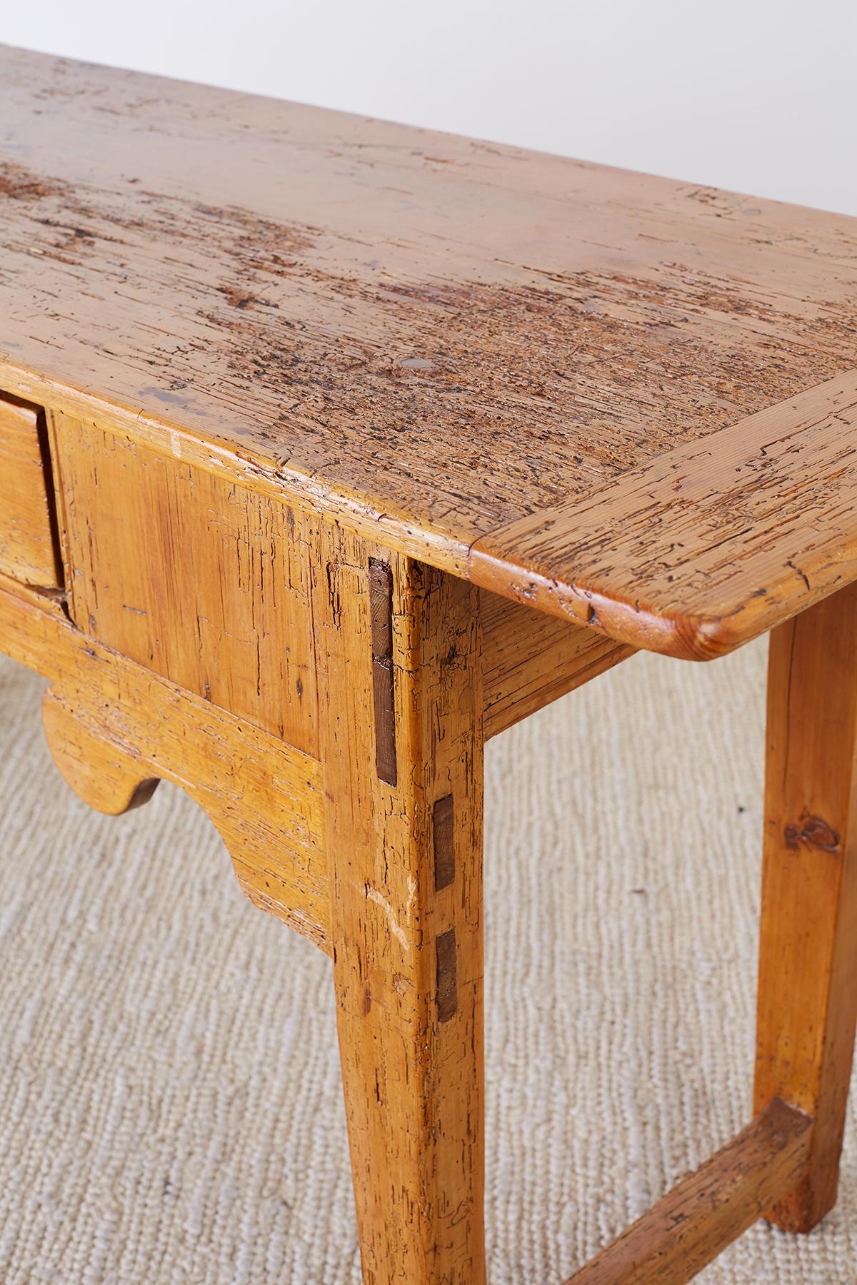 18th Century Rustic Pine Farmhouse Table or Console 5