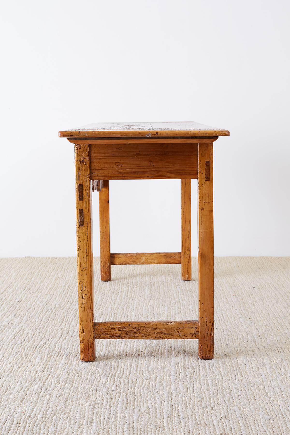 18th Century Rustic Pine Farmhouse Table or Console 8