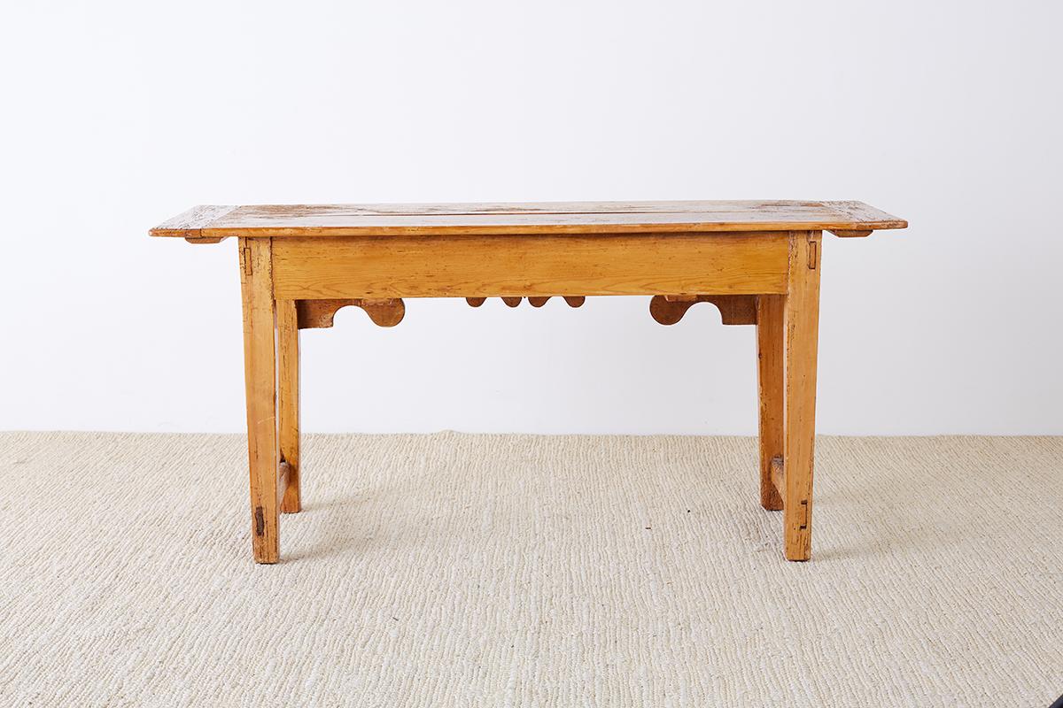 18th Century Rustic Pine Farmhouse Table or Console 9