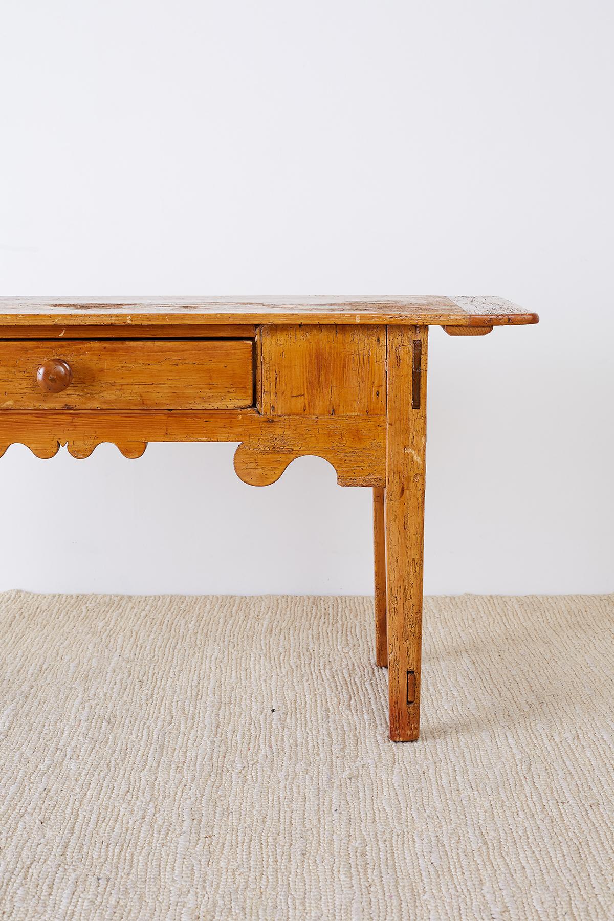 18th Century Rustic Pine Farmhouse Table or Console 10
