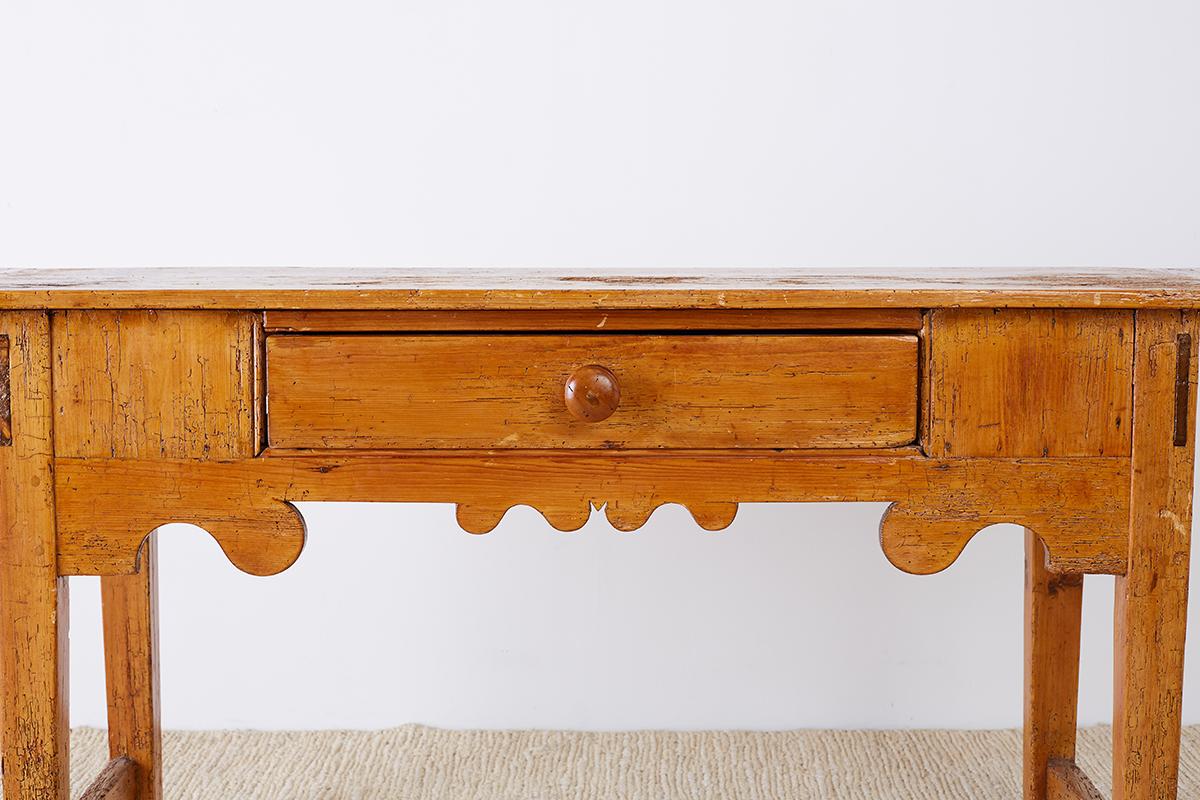 18th Century Rustic Pine Farmhouse Table or Console 11