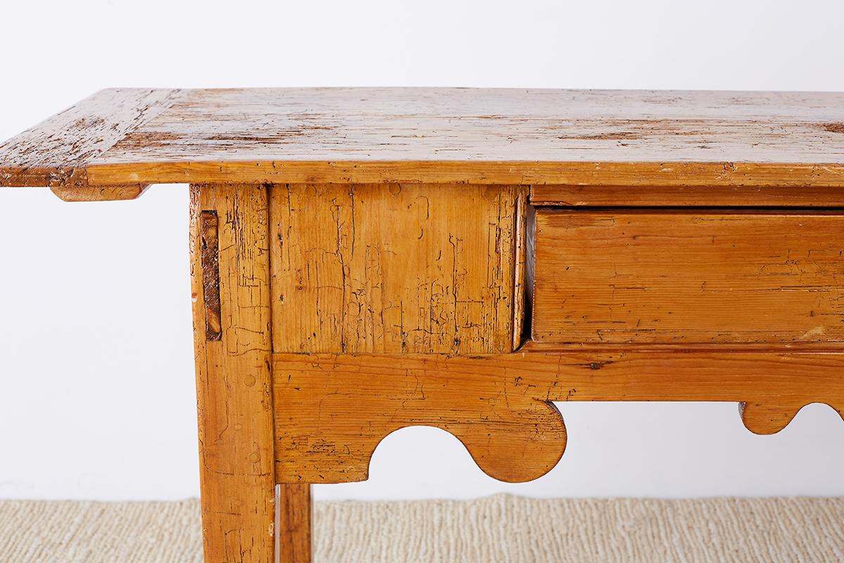 18th Century Rustic Pine Farmhouse Table or Console 12