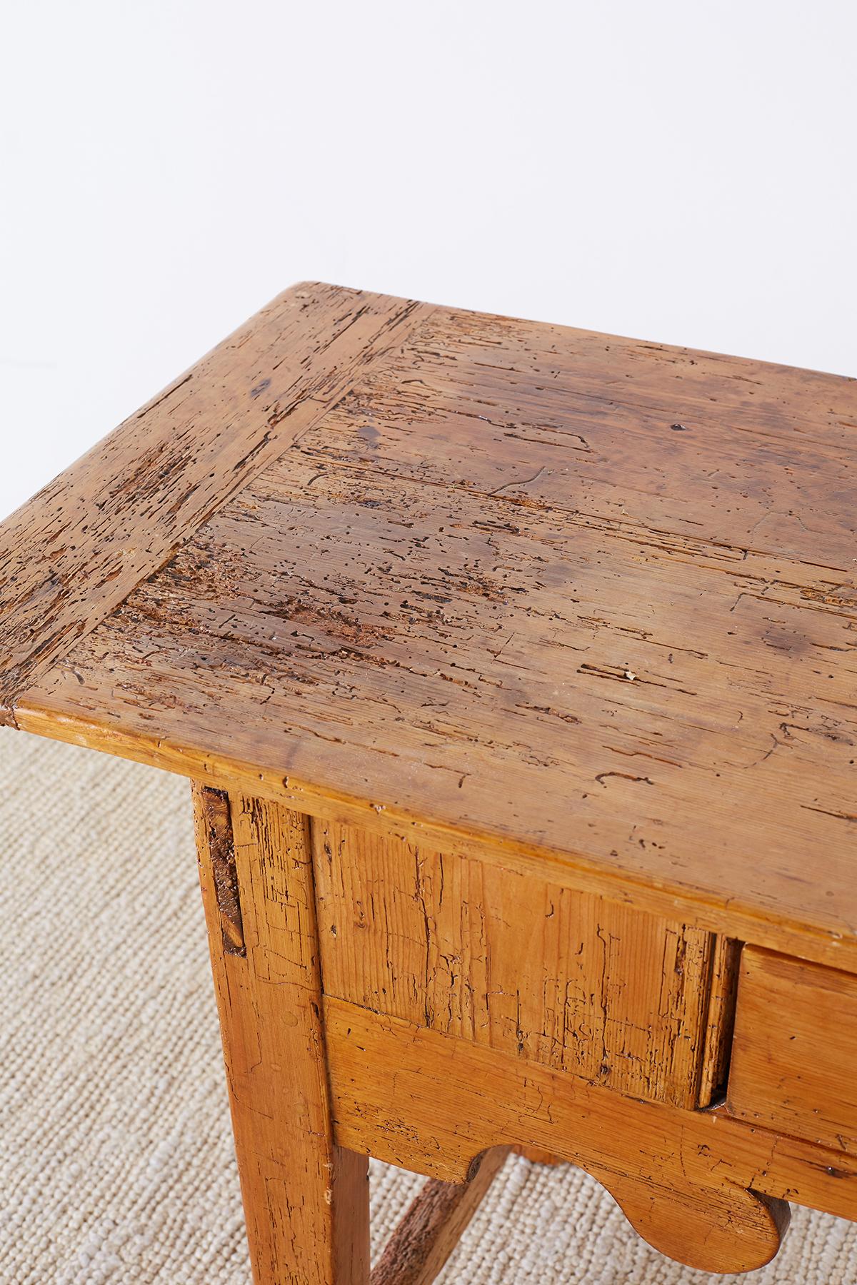 18th Century Rustic Pine Farmhouse Table or Console 13