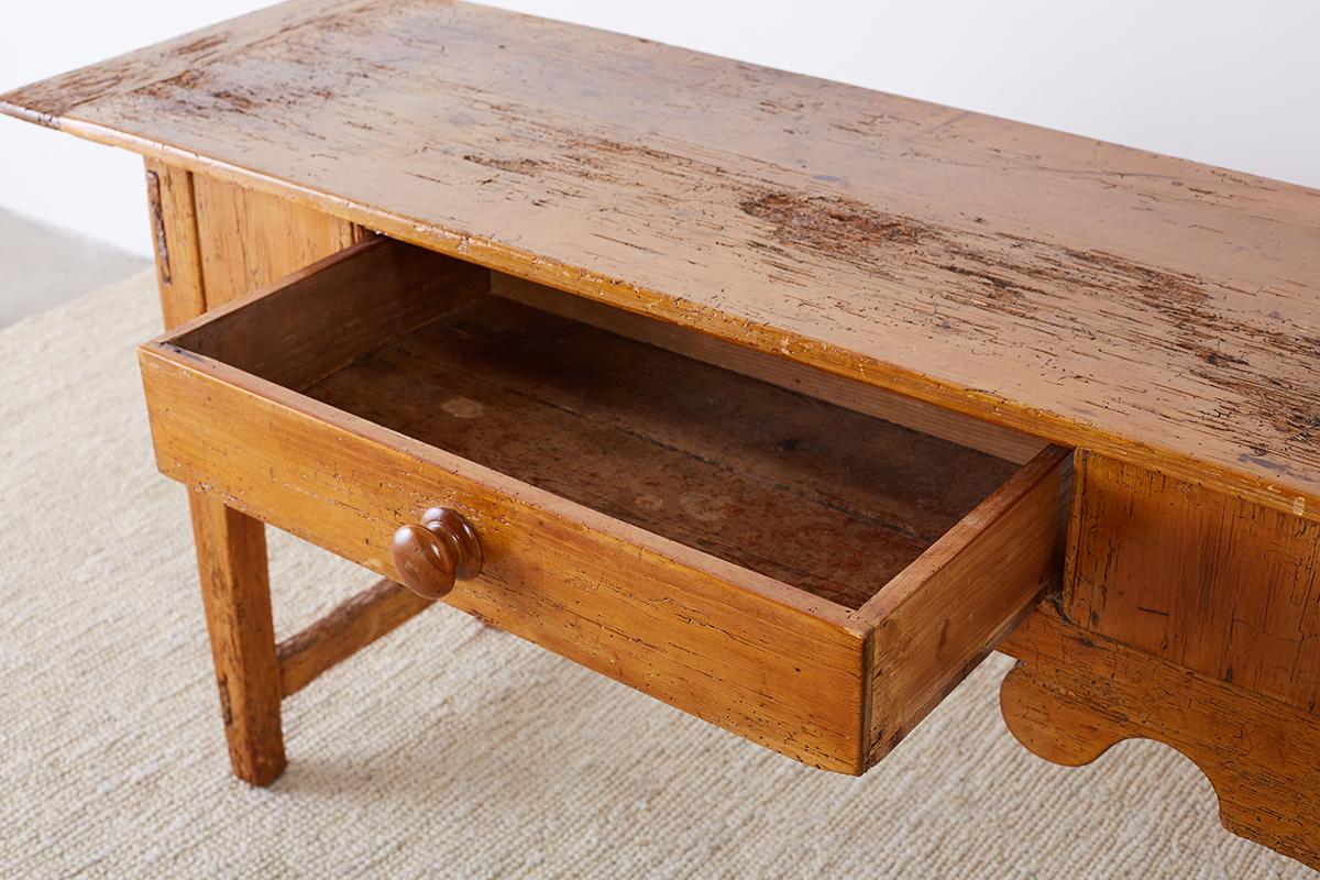 18th Century Rustic Pine Farmhouse Table or Console 1