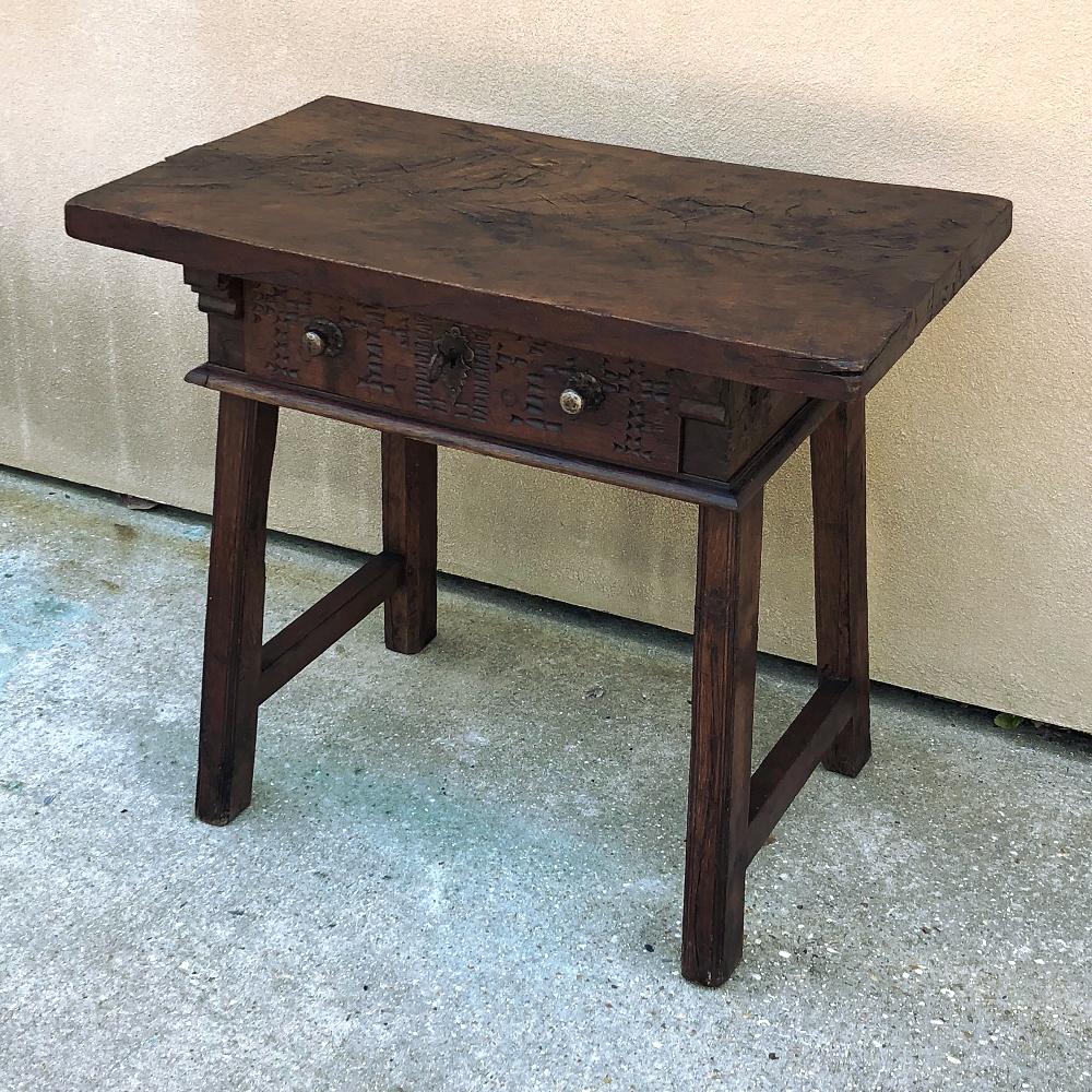 Hand-Crafted 18th Century Rustic Spanish End Table