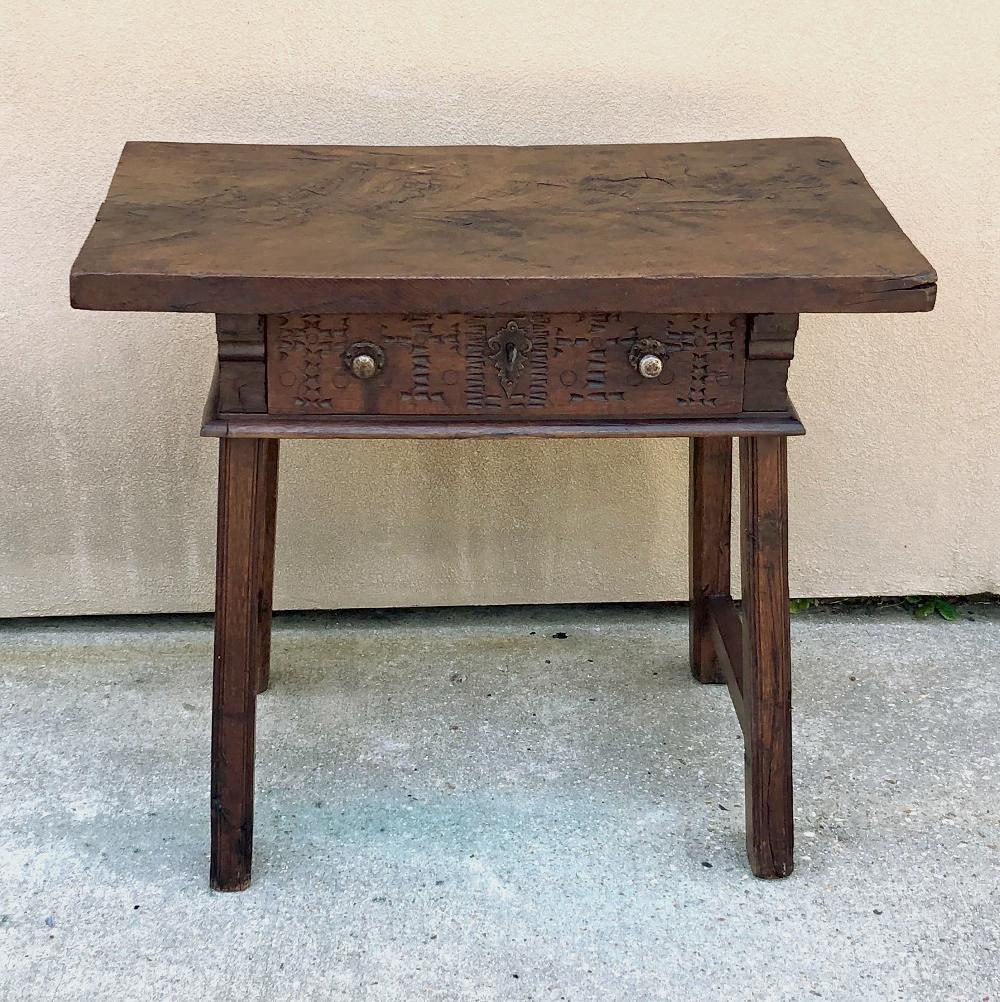 Brass 18th Century Rustic Spanish End Table