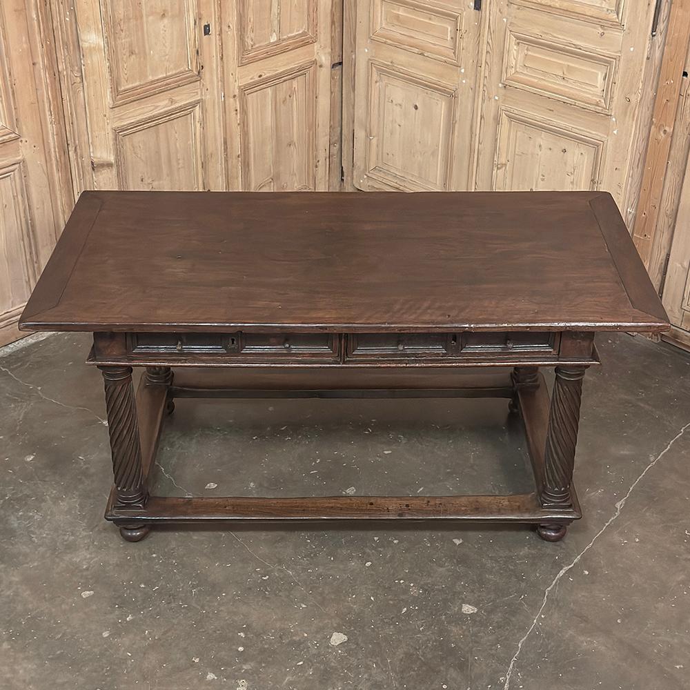 18th Century Rustic Spanish Walnut Library Table ~ Center Table For Sale 11