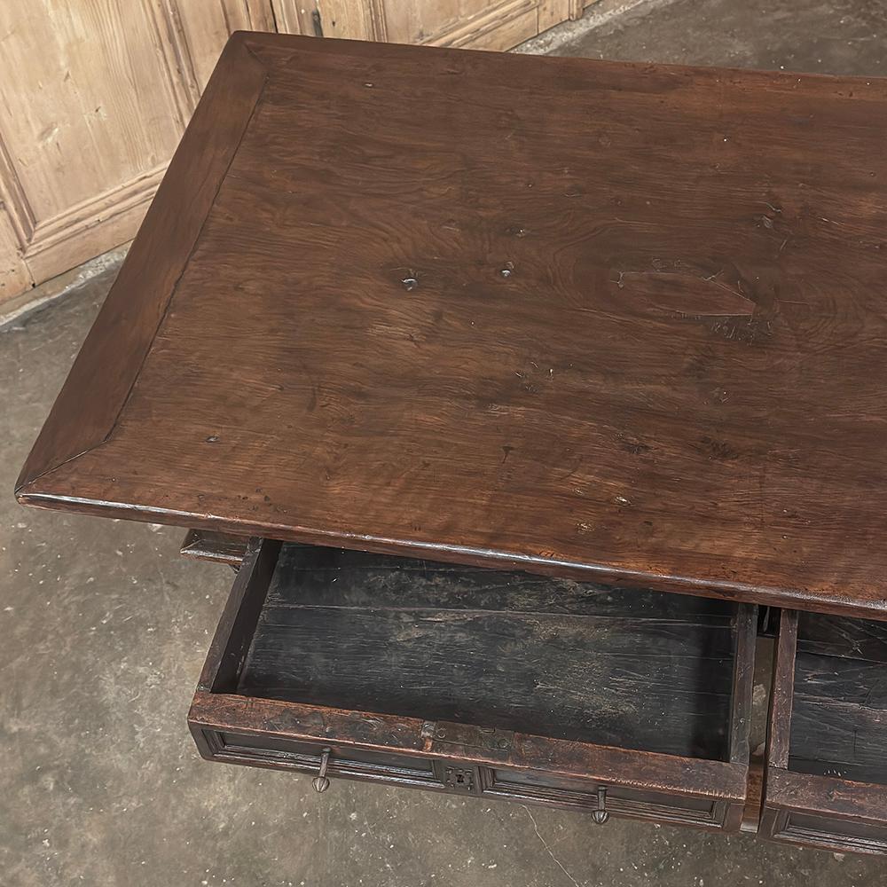 18th Century Rustic Spanish Walnut Library Table ~ Center Table For Sale 12